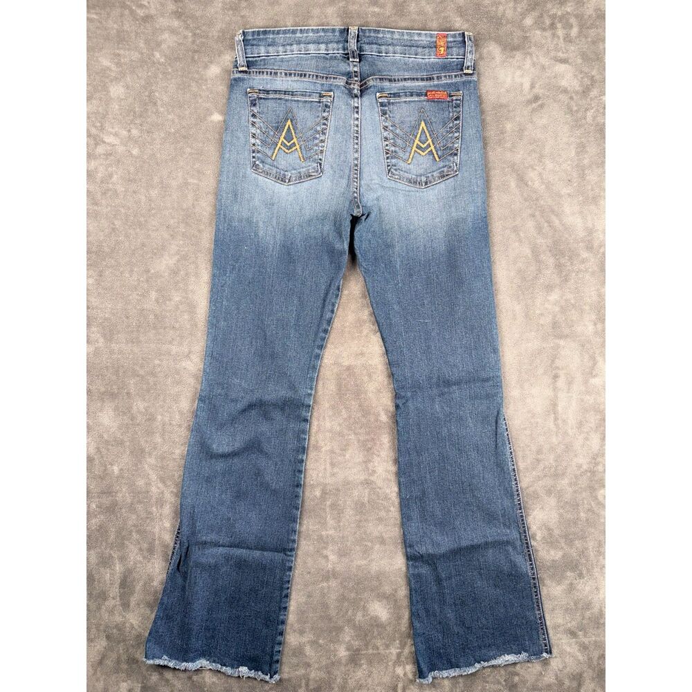 7 For All Mankind A Pocket Bootcut Jeans Womens 27 Raw Hem Y2K Stretch